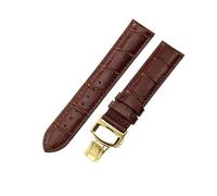 ROUHO 20mm Handgefertigtes Bequemes Leder Uhrenarmband Ergonomisches Ersatz Uhr Band für Tissot Heritage T063.610 PRS 516 T100.430 T121.430-Braun + Gold Schließe