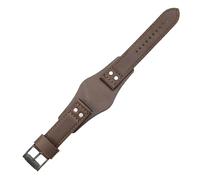 ROUHO 22mm Echtleder Uhrenarmband - Gepolstertes Vintage Ersatz Uhr Band für FOSSIL CH2564 CH2565 CH2891 CH3051-Braun + Schwarz