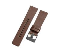 ROUHO 22mm Echtleder Uhrenarmband Herren Damen Ersatz Armband Uhr Dornschließe für Diesel DZ1862 DZ1863 DZ1864 DZ1865-Braun + Schwarz Schnalle