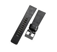 ROUHO 22mm Echtleder Uhrenarmband Herren Damen Ersatz Armband Uhr Dornschließe für Diesel DZ1862 DZ1863 DZ1864 DZ1865-Schwarz + Schwarz Schnalle