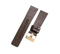 ROUHO 22mm Echtleder Uhrenarmband Herren Damen Ersatz Armband Uhr Dornschließe für Diesel DZ1862 DZ1863 DZ1864 DZ1865-Kaffee + Roségold Schnalle
