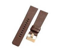 ROUHO 22mm Echtleder Uhrenarmband Herren Damen Ersatz Armband Uhr Dornschließe für Diesel DZ1862 DZ1863 DZ1864 DZ1865-Braun + Roségold Schnalle