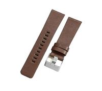 ROUHO 22mm Echtleder Uhrenarmband Herren Damen Ersatz Armband Uhr Dornschließe für Diesel DZ1862 DZ1863 DZ1864 DZ1865-Braun + Silber Schnalle