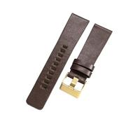 ROUHO 22mm Echtleder Uhrenarmband Herren Damen Ersatz Armband Uhr Dornschließe für Diesel DZ1862 DZ1863 DZ1864 DZ1865-Kaffee + Gold Schnalle