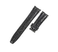 ROUHO 22mm Gewebtes Echtleder Uhrenarmband Herren Damen Dress Uhr Ersatz Zubehör für IWC Portugieser IW503312-Schwarz ohne Schließe