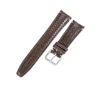 ROUHO 22mm Gewebtes Echtleder Uhrenarmband Herren Damen Dress Uhr Ersatz Zubehör für IWC Portugieser IW503312-Braun mit Silber Dornschließe
