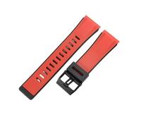 ROUHO 24mm Ersatz Kautschuk Uhrenarmband, Langlebiges Sport-Armband für Casio G-Shock GA-2000 PRG-600 PRW-6600 PRG-650-Rot