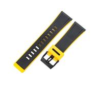 ROUHO 24mm Ersatz Kautschuk Uhrenarmband, Langlebiges Sport-Armband für Casio G-Shock GA-2000 PRG-600 PRW-6600 PRG-650-Gelb