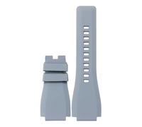 ROUHO 24mm Gekerbtes Weiches Silikon Uhrenarmband, Flexibler Kautschuk Ersatz Herren Uhrenband für Bell & Ross BR01/BR03-Grau