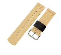 ROUHO 24mm Haltbares Gewebter Stoff Nylon Uhrenarmband Verstellbares Atmungsaktives Ersatz Uhr Band für Casio PRG-600YB PRW-6600 PRG-650-Khaki + Silber Schließe