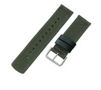 ROUHO 24mm Haltbares Gewebter Stoff Nylon Uhrenarmband Verstellbares Atmungsaktives Ersatz Uhr Band für Casio PRG-600YB PRW-6600 PRG-650-Grün + Silber Schließe