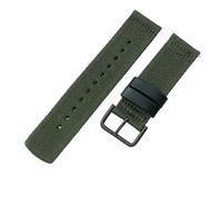 ROUHO 24mm Haltbares Gewebter Stoff Nylon Uhrenarmband Verstellbares Atmungsaktives Ersatz Uhr Band für Casio PRG-600YB PRW-6600 PRG-650-Grün + Schwarz Schließe