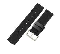 ROUHO 24mm Haltbares Gewebter Stoff Nylon Uhrenarmband Verstellbares Atmungsaktives Ersatz Uhr Band für Casio PRG-600YB PRW-6600 PRG-650-Schwarz + Silber Schließe