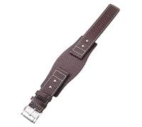 ROUHO 24mm Vintage Leder Uhrenarmband Herrenuhr Armband Uhrenzubehör für Fossil-Braun