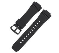 ROUHO 26 x 16mm Weiches Silikon Uhrenarmband Edelstahl Dornschließe Ersatz Sport Uhr Armband für Casio GA-2100/GM-5600-Schwarz + Schwarz