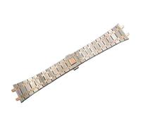 ROUHO 26mm 316L Edelstahl Uhrenarmband Armband Mod Umbausätze - Faltschließe Uhr für Audemars Piguet GA2100 / GA2110 Royal Oak 15400-Silber Roségold