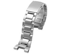 ROUHO 26mm Gebürstetes Edelstahl Metall Ersatz Uhrenarmband Doppelschließe Uhr Armband Kompatibel mit Casio G-Shock GST W300 400 B100