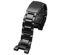 ROUHO 26mm Gebürstetes Edelstahl Metall Ersatz Uhrenarmband Doppelschließe Uhr Armband Kompatibel mit Casio G-Shock GST W300 400 B100