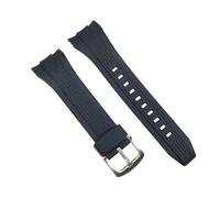 ROUHO 26mm Silikon Herren Uhr Armband Schweißdicht Ersatz Gummi Uhrband für Seiko SRH006 SPC007-Arc Schwarz + Silber Schnalle