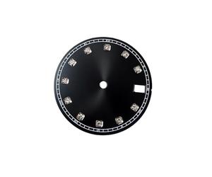 ROUHO 28,5mm Sonnenschliff Zifferblatt mit Diamantkristall-Markierungen, Personalisiertes Mod-Teile Uhrengesicht für Seiko NH35 NH36 Movement-S7