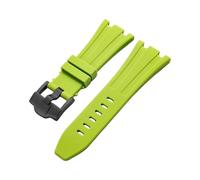 ROUHO 28 x 20mm Ersatz Gummi Uhr Armband - Weiches Silikon Armband Schwarze Pin Schnalle für Audemars Piguet 15710 15703 26470 15707 26703-Grün