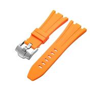 ROUHO 28 x 20mm Silikon Armband mit Pin Schnalle - Weicher Gummiband Ersatz für Audemars Piguet AP 15710 15703 26470 15707 26703-Orange