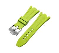 ROUHO 28 x 20mm Silikon Armband mit Pin Schnalle - Weicher Gummiband Ersatz für Audemars Piguet AP 15710 15703 26470 15707 26703-Grün
