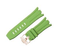 ROUHO 28 x 24mm Modifizierte Silikon Uhr Armband Verstellbare Pin Schnalle Uhrband für Audemars Piguet AP Royal Oak Offshore Diver 15710 15703 26470 15707 26703-Cyan