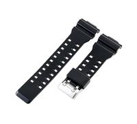 ROUHO 29 x 16mm Harz Gummi Uhrenarmband Ersatz Doppel Dornschließe Sport Uhr Band für Casio GA100/110/120/140/300/400/700-Glänzend