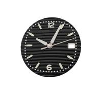 ROUHO 30,5mm Wellenmuster-Zifferblatt, EIN Leuchtendes Zeitmesser-Gesicht 3h Krone Datum Mod für Seiko NH35 Movement-F19