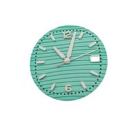 ROUHO 30,5mm Wellenmuster-Zifferblatt, EIN Leuchtendes Zeitmesser-Gesicht 3h Krone Datum Mod für Seiko NH35 Movement-F16