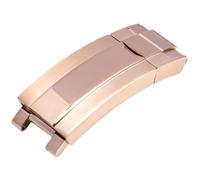ROUHO 316L Edelstahl Uhr Armband Einsatzverschluss, Ersatz Glide Schloss Uhr Schnalle für Rolex Daytona Submariner Oyster Perpetual-Roségold