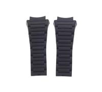 ROUHO 34 x 23mm wasserdichte Silikon Uhr Armband Ersatz Herren Uhr Zubehör für Porsche Design Chronograph 6620-Schwarz