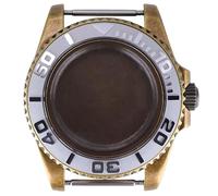 ROUHO 40mm Vintage Gealtert Look Uhrengehäuse Keramik Lünetten Einlage, Passend für ETA 2824 Werk, Saphir Linse Matt Bronze Uhren Modifizierung Teile für Rolex Yacht-Master-G