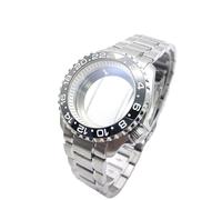 ROUHO 42mm Uhren Modifiering Gehäuse & Armband, Passend für NH35 NH36 7S26 Werk, Ersatz Lünetten Einlage Uhren Modifizierung Kit für Seiko-H 3