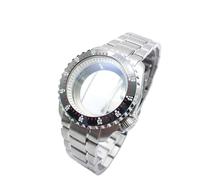 ROUHO 42mm Uhren Modifiering Gehäuse & Armband, Passend für NH35 NH36 7S26 Werk, Ersatz Lünetten Einlage Uhren Modifizierung Kit für Seiko-H 1