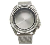 ROUHO 42mm Vintage Taucher Uhrengehäuse + Edelstahl Mesh Armband, Passend für NH35 NH36 4R36A Werk, Uhren Modifizierung Teile für Seiko SKX007-V