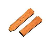 ROUHO Alligator-Prägung Silikonarmband 26mm Leder-Effekt Uhrenband 19mm Edelstahl Schließe Soft für Hublot Big Bang Collection Formel 1