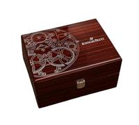 ROUHO Braun Uhren Aufbewahrungsbox Hölzerne Uhrenorganizer Einzeln Halter Cremefarbenes Kissen Schreibtischregal Etui für Audemars Piguet Millenary