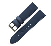 ROUHO Dauerhaft Nylon Uhrenarmband Wasserdicht Leder Futter Canvas Uhrenarmband für Seiko NATO-Blau mit Schwarz Dornschließe 22mm