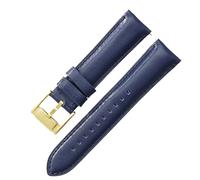 ROUHO Echtleder Ersatz-Uhrenarmband, Leder Schnellverschluss Armband mit Dornschließe für Fossil FS5061 FS5237 ME3052 3054-Hellblau + Gold Schließe