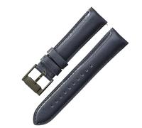 ROUHO Echtleder Ersatz-Uhrenarmband, Leder Schnellverschluss Armband mit Dornschließe für Fossil FS5061 FS5237 ME3052 3054-Dunkelblau + Schwarz Schließe