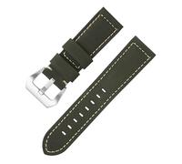 ROUHO Echtleder Ersatz Uhrenarmband Weiches Kalbsleder Futter Uhrenarmband für Panerai-Grün 22mm