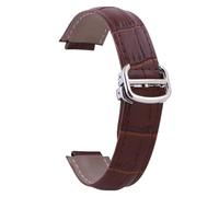 ROUHO Echtleder Uhrenarmband Ersatz Uhrenarmband mit Gekerbtem Anstoß Ende für Cartier Ballon Bleu-Braun 22 * 14mm