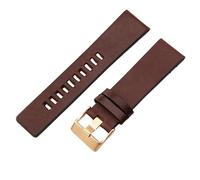 ROUHO Echtleder Uhrenarmband Großes Zifferblatt, Herrenuhr Wasserdicht Langlebiges Ersatzband für Diesel-Kaffee + Roségold Schließe 27mm