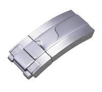 ROUHO Edelstahl Bereitstellung Uhr Schnalle Uhrenband Klappverschluss für Rolex Yacht-Master Sea-Dweller-Poliertes Silber 16 x 9 x 18mm