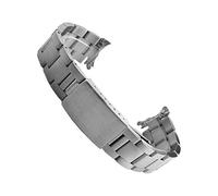 ROUHO Edelstahl Ersatz Uhrenarmband Faltschließe Verstellbares Uhr Armband für Rolex Air-King Submariner Datejust Sea-Dweller-Matt Silber 21mm