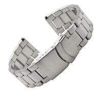 ROUHO Edelstahl Herren Uhr Armband Wasserdicht Taucher Uhrenarmband Kompatibel mit Hamilton Khaki Frogman-Silber 22MM