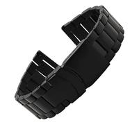 ROUHO Edelstahl Herren Uhr Armband Wasserdicht Taucher Uhrenarmband Kompatibel mit Hamilton Khaki Frogman-Schwarz 22MM
