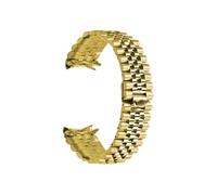 ROUHO Edelstahl Uhr Kette Faltschließe Zubehör Kratzfestes Uhr Armband für Rolex Datejust-Gold 21mm